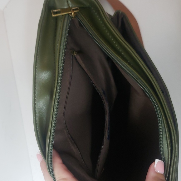 Princess Highway Satchel Bag Green Brown Adjustable Strap Shoulder Faux Leather - Picture 8 of 17